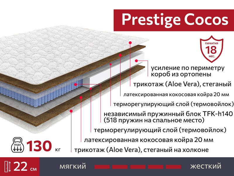 Матрас Prestige Cocos 1600х2000